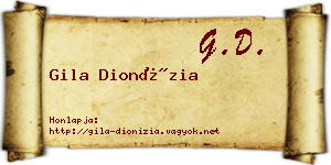 Gila Dionízia névjegykártya